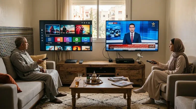 Comparaison entre IPTV et télévision classique sur un téléviseur moderne